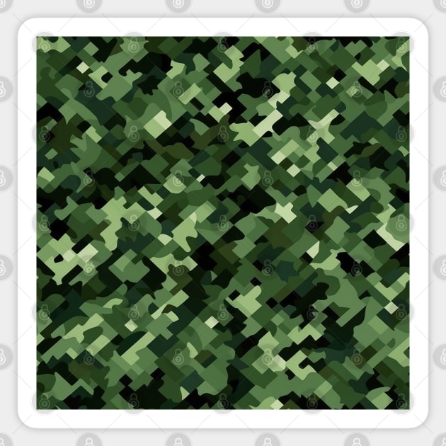 Digital Green Camo Pattern Sticker by Pixelyx